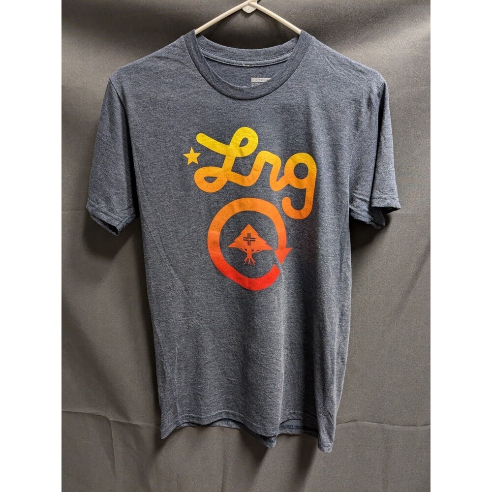 Lifted Research Group Cycle Logo Graphic Tee Men Size Small Heather Blue